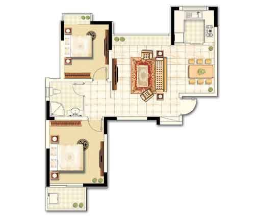 海信慧园普通住宅89㎡户型图