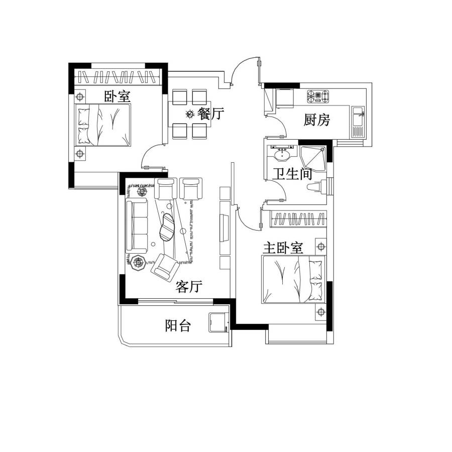 海信慧园普通住宅85㎡户型图