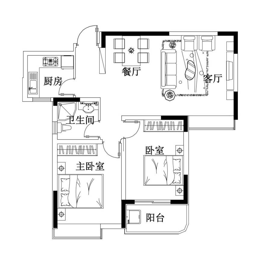 海信慧园普通住宅85㎡户型图