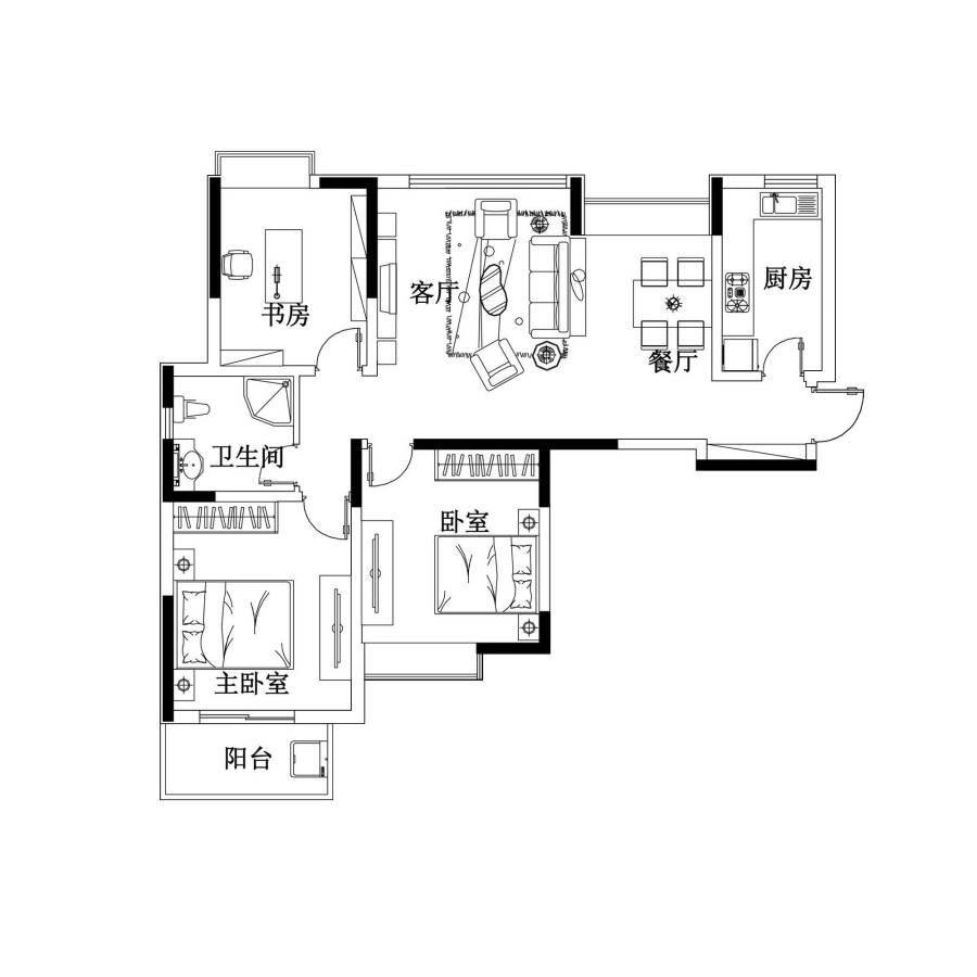 海信慧园普通住宅115㎡户型图