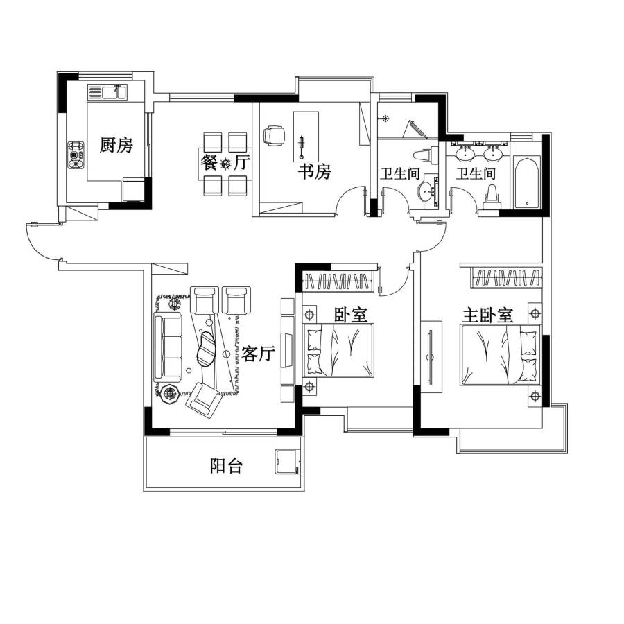 海信慧园普通住宅135㎡户型图