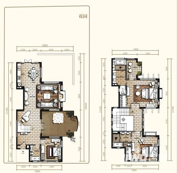 十里云岭3室2厅3卫户型图