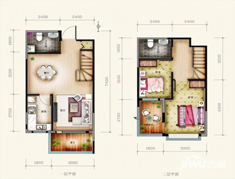 万星幸福城普通住宅86.7㎡户型图