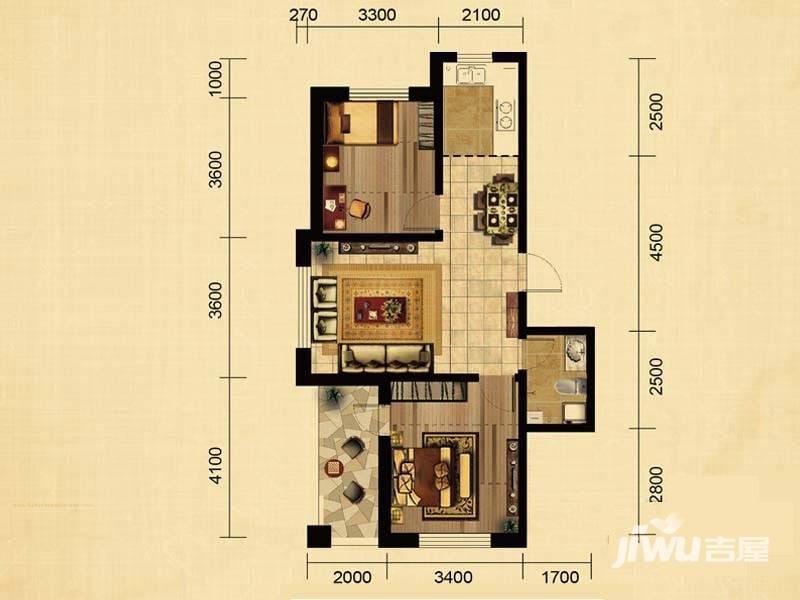 华大城六期普通住宅78.4㎡户型图