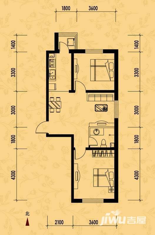 龙泰檀香苑户型图 龙泰檀香苑 户型图 c户型2室2厅1卫81平 81㎡