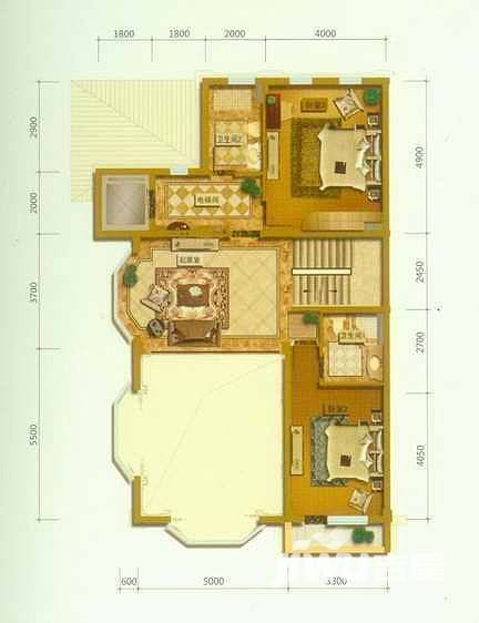 国信净月别墅5室3厅5卫340㎡户型图