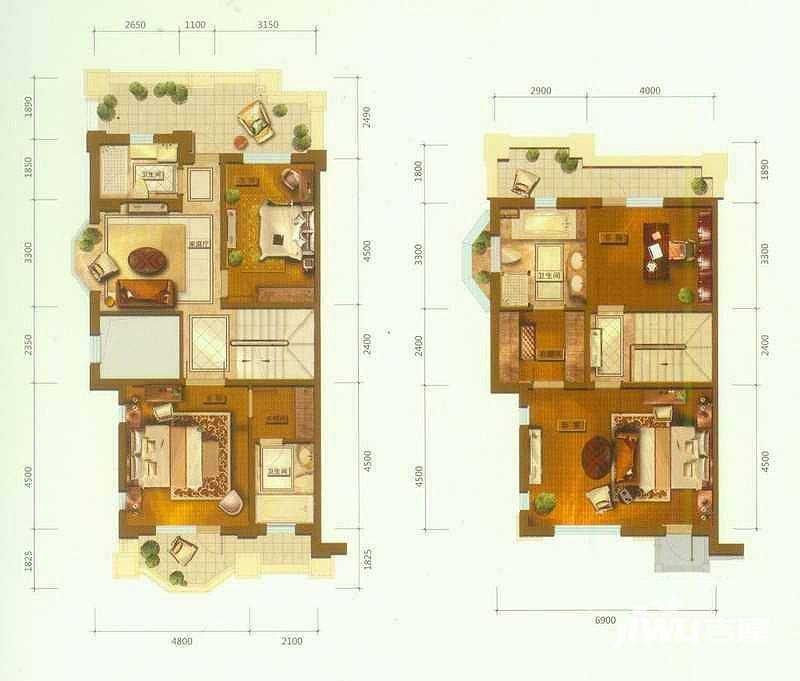 国信净月别墅5室3厅5卫260㎡户型图