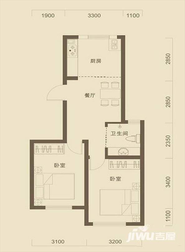 新星宇广场普通住宅70.7㎡户型图