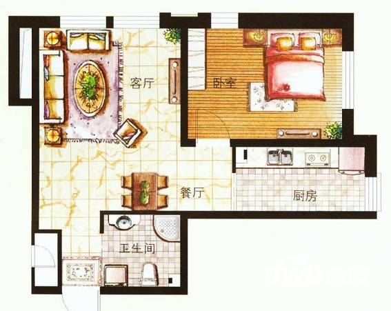 中邑华章普通住宅61㎡户型图