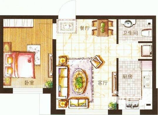 中邑华章普通住宅56㎡户型图