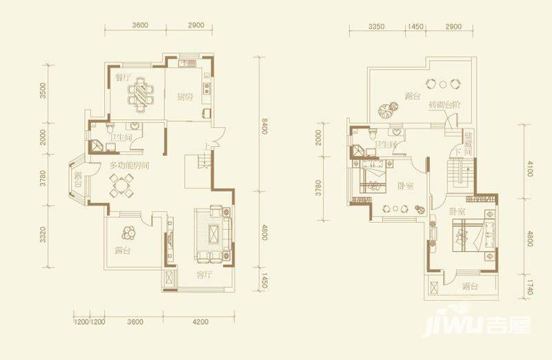 南湖祥水湾4室3厅2卫184.1㎡户型图