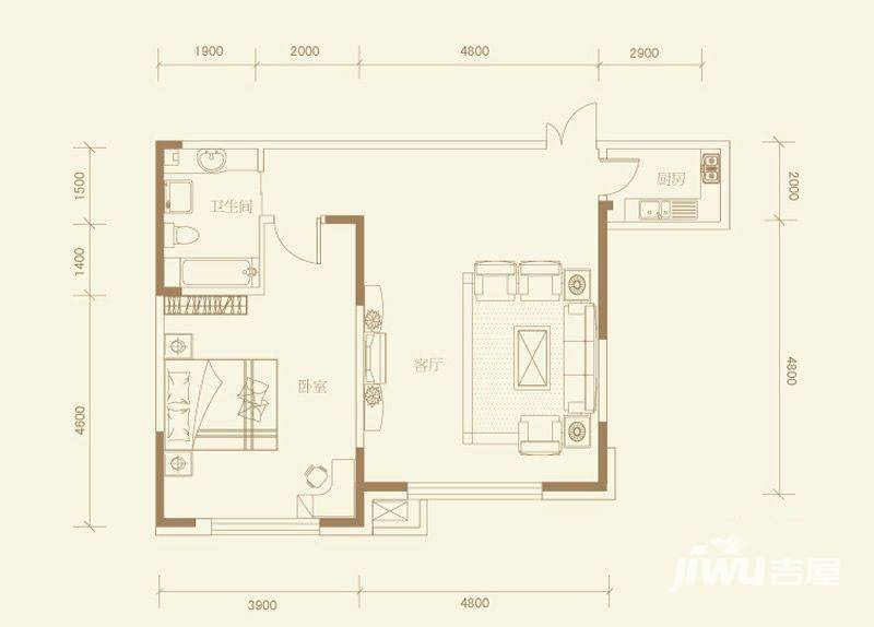 南湖祥水湾普通住宅82㎡户型图