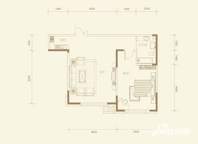 南湖祥水湾普通住宅78.7㎡户型图