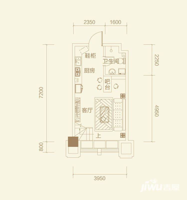 南湖祥水湾普通住宅35.1㎡户型图