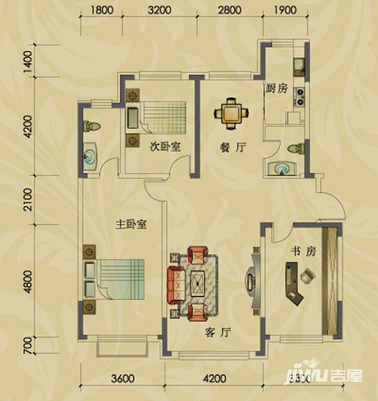 观澜湖别墅户型图 倚澜观邸二期6,10,11#楼高层1户型图 142㎡