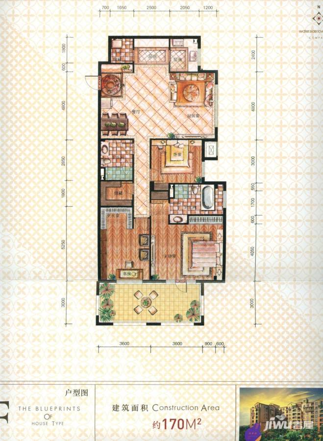 万科潭溪别墅普通住宅170㎡户型图