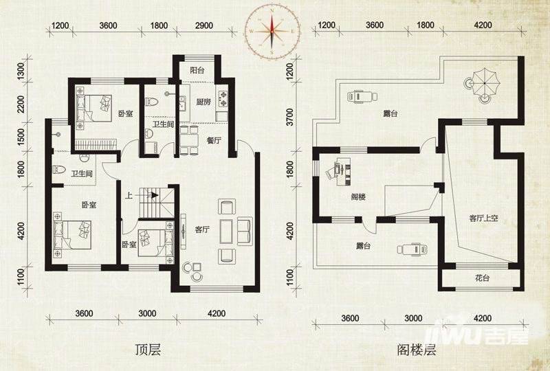 伟业星城4室2厅2卫140㎡户型图