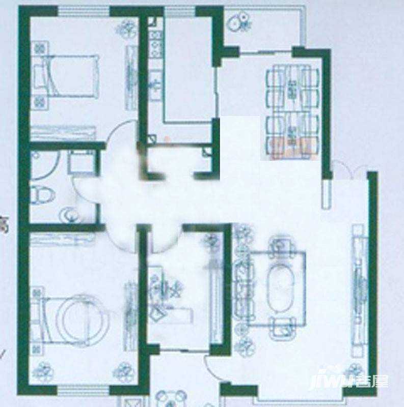 大禹城邦3室2厅1卫120㎡户型图