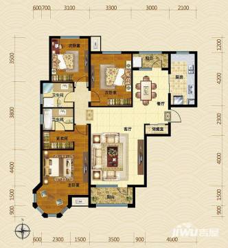 保利海棠灣戶型圖 三室二廳二衛 147㎡