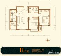 经纬城市绿洲武清二期2室2厅1卫82㎡户型图