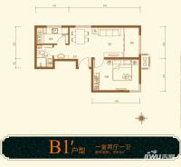 经纬城市绿洲武清二期1室1厅1卫60㎡户型图