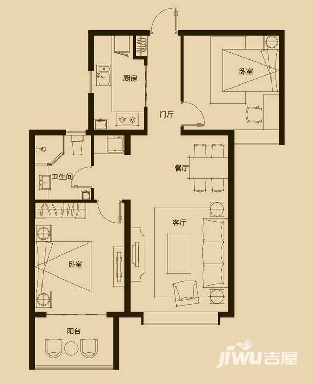 世茂茂悅府世茂茂悅府戶型圖 觀邸gb-1兩室兩廳一衛 87.6㎡