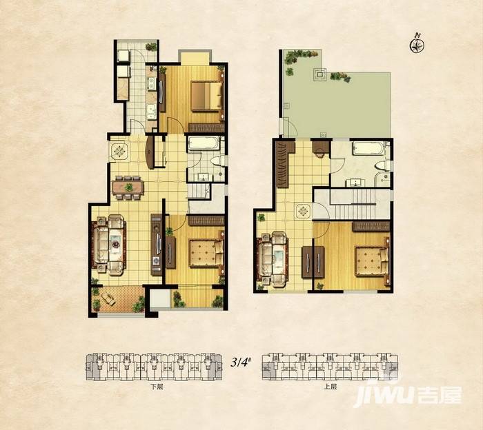 住总尚清湾3室3厅2卫163.4㎡户型图