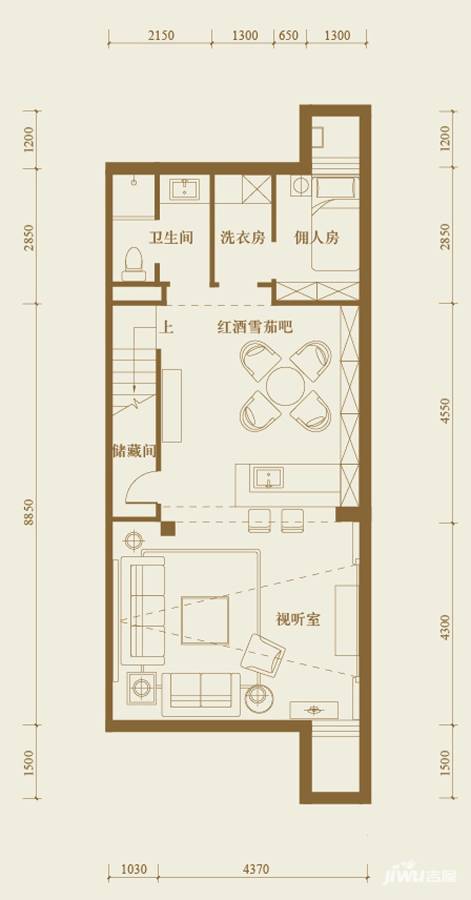 龙湾城2室1厅1卫户型图