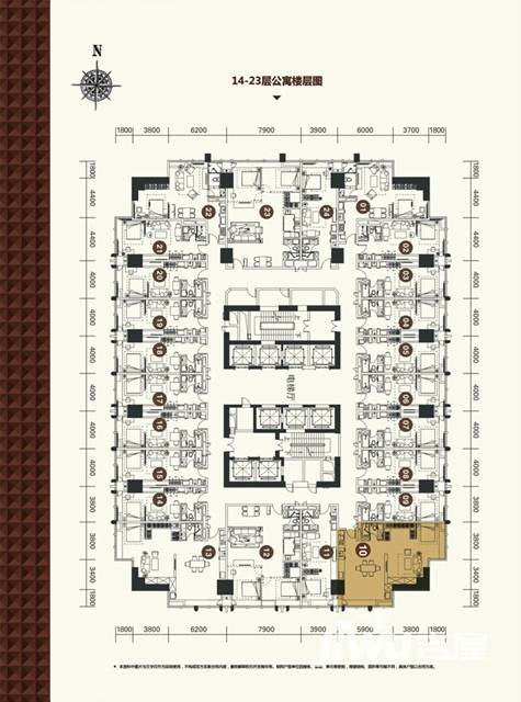 力高滨江国际1室1厅1卫112.3㎡户型图