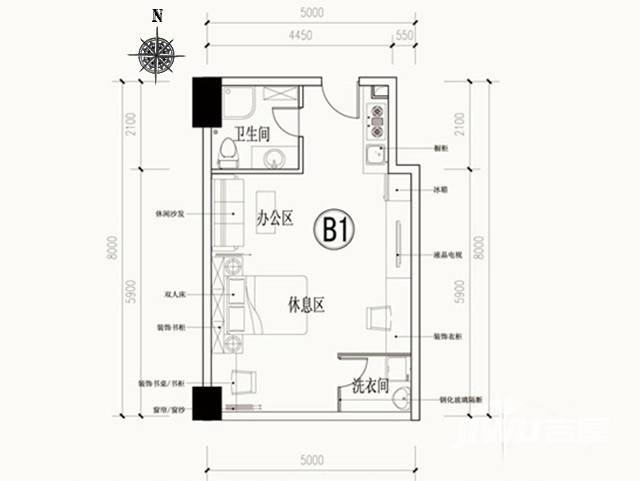 喜盈门豪威公馆普通住宅38.9㎡户型图