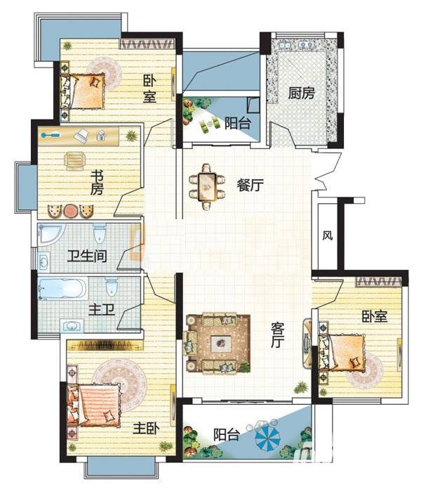 水榭尚都普通住宅138.5㎡户型图