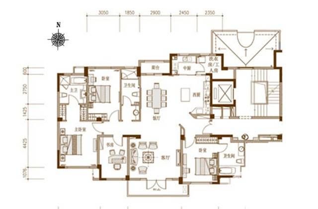 新地阿尔法国际社区普通住宅192.8㎡户型图