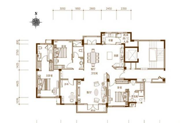 新地阿尔法国际社区普通住宅192.3㎡户型图