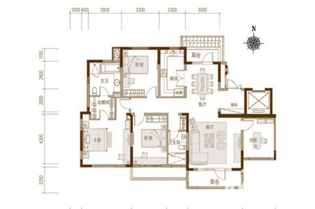 新地阿尔法国际社区普通住宅167.4㎡户型图