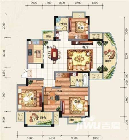 奥克斯盛世经典普通住宅135㎡户型图