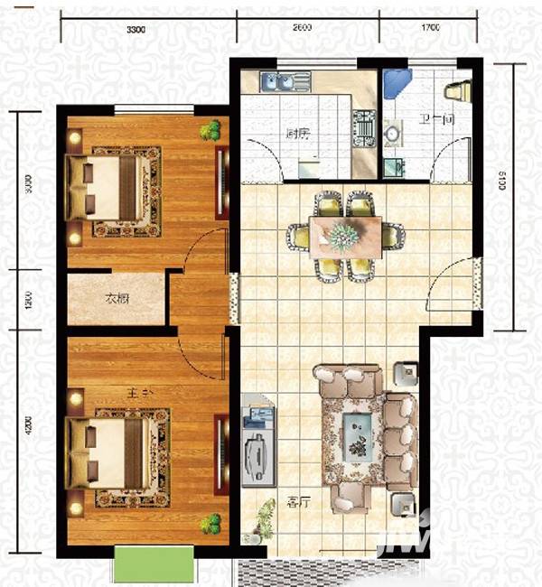 和逸居普通住宅88㎡户型图