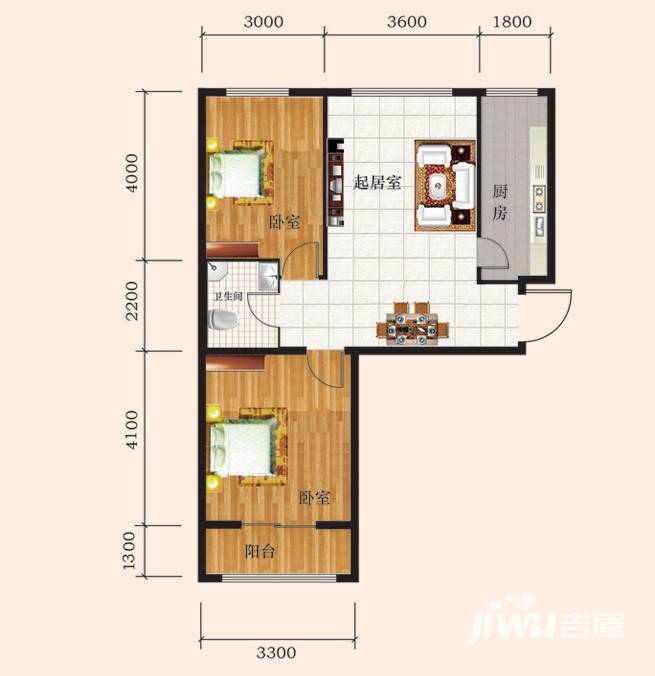 东城景苑普通住宅83㎡户型图