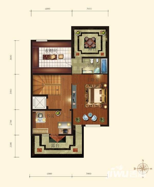 龙湖庄园普通住宅83.7㎡户型图