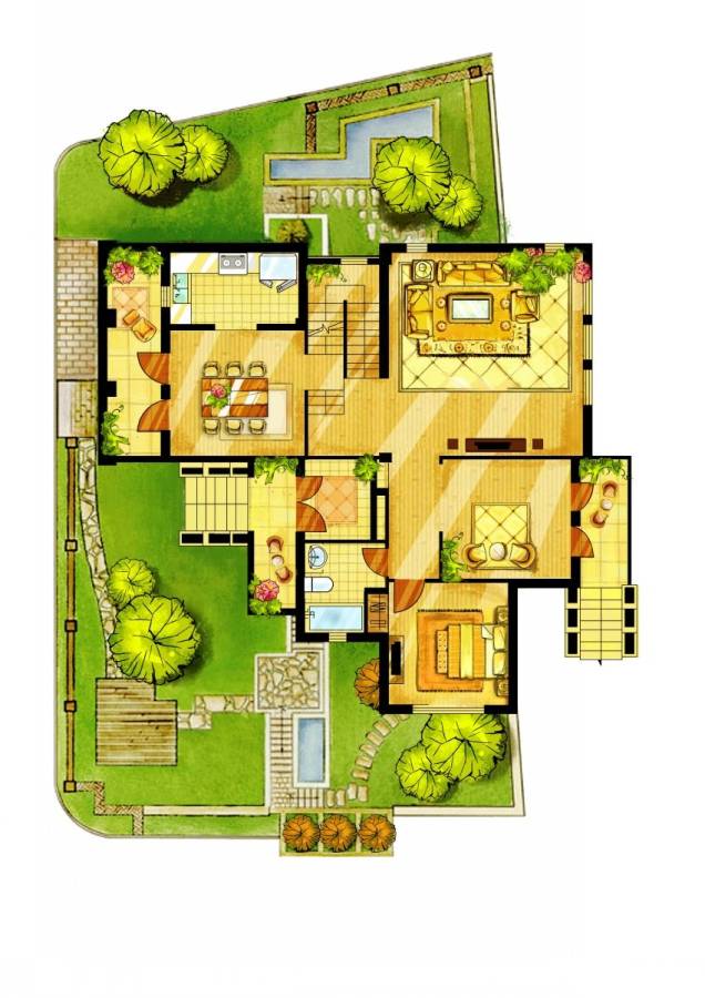 西班牙庄园普通住宅443.9㎡户型图