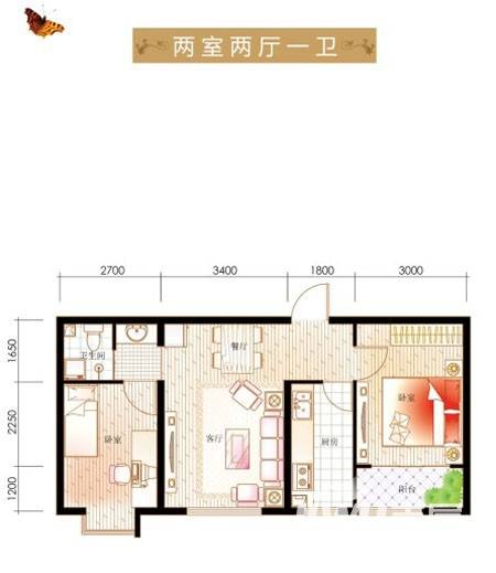 燕东天赐良园普通住宅75㎡户型图