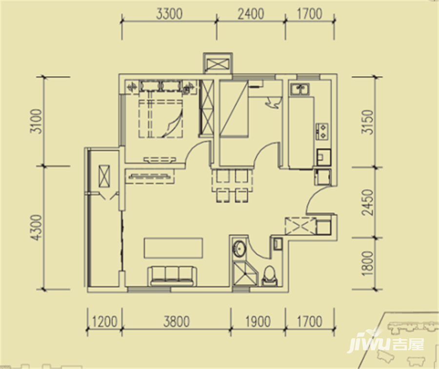 启新1889普通住宅72㎡户型图