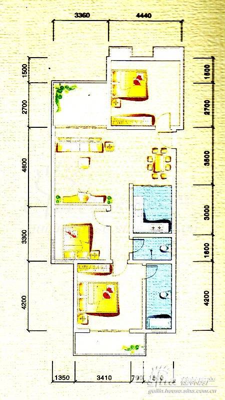 公园林涧普通住宅125.2㎡户型图