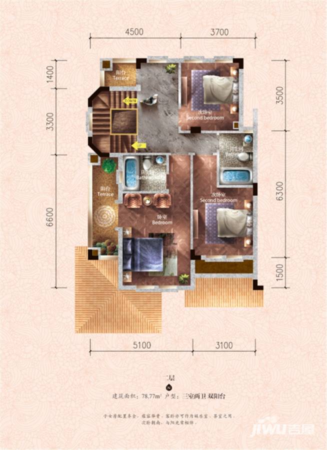 原树提香3室1厅2卫户型图