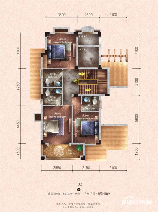 原树提香3室1厅3卫户型图