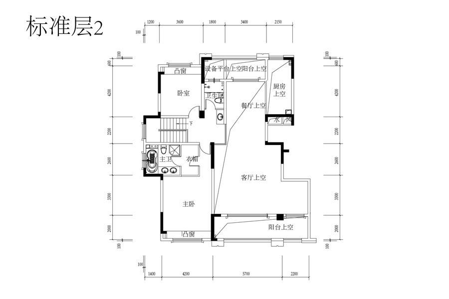 新华御湖庄园别墅2室2厅2卫240㎡户型图