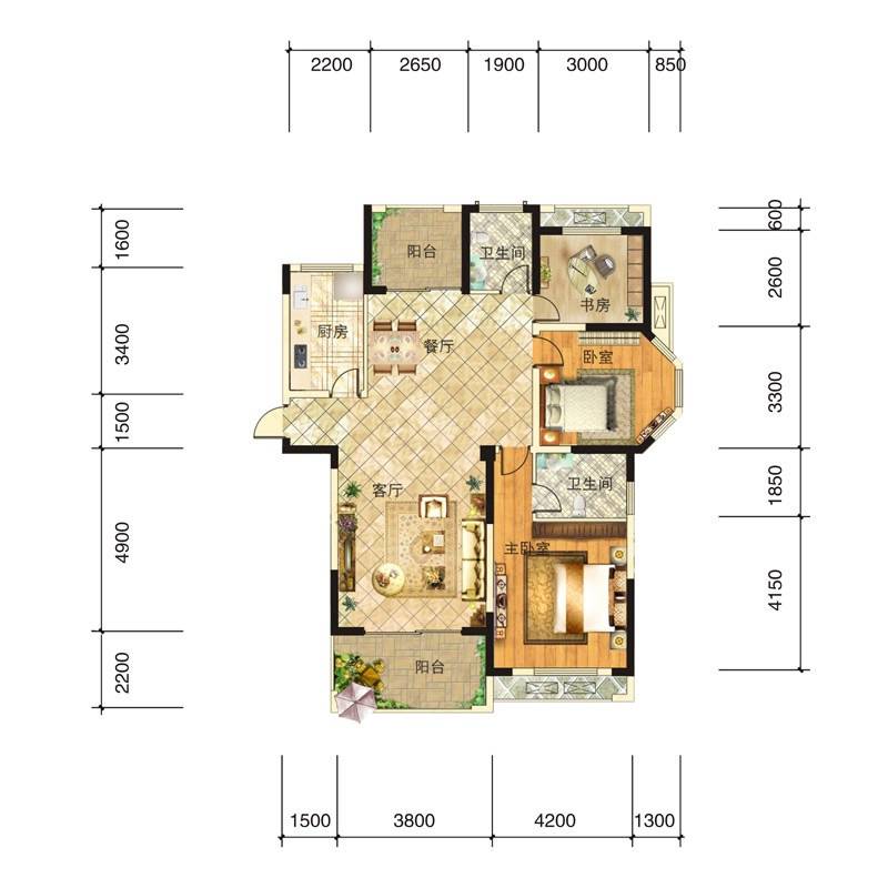 圣联梦溪小镇普通住宅133㎡户型图