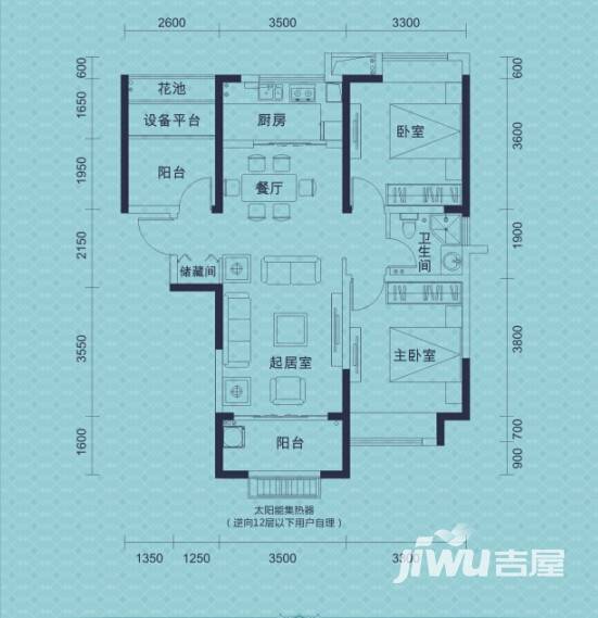 华地润园普通住宅96㎡户型图