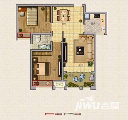 和昌都汇华郡普通住宅85㎡户型图