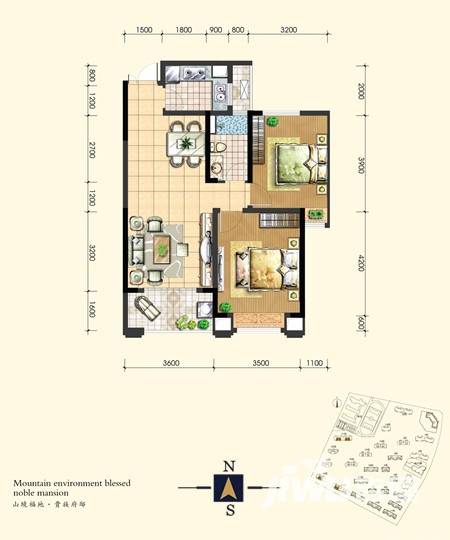 淮矿馥邦天下普通住宅87㎡户型图