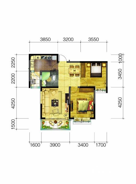 恒大御景半岛普通住宅99.3㎡户型图